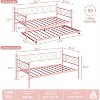 Twin Size Daybed with Trundle, Decorative Heart-Shaped Steel Headboard, Space-Saving Design for Small Rooms, Durable Metal Frame - 2 of 4