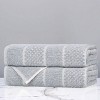 Viscose Cotton Blend Medium Weight Soft Textured Checkered and Ribbed Towel Set by Blue Nile Mills - 2 of 4