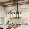 Whizmax Kitchen Island Lighting,5-Light Adjustable Rattan Frame Pendant Ceiling Chandelier,Modern Pendant Lighting for Dining Room Kitchen - 3 of 4