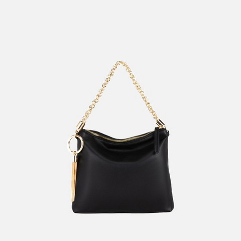 MKF Collection Brigitte Women’s Shoulder Hobo Bag – Faux Leather, Chain Strap, Tassel Detail by Mia K