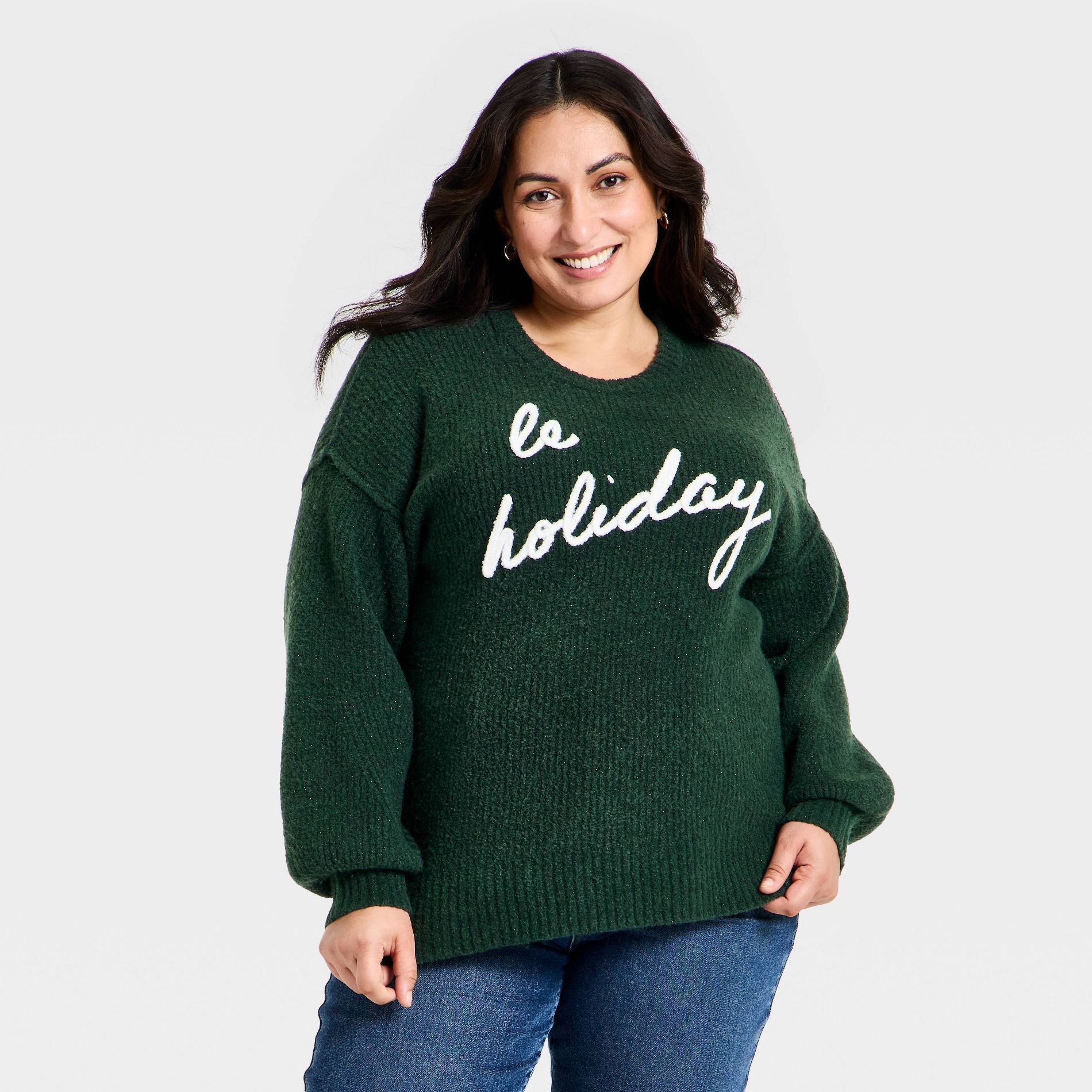 Women's Holiday Sweater - Ava & Viv™ Green