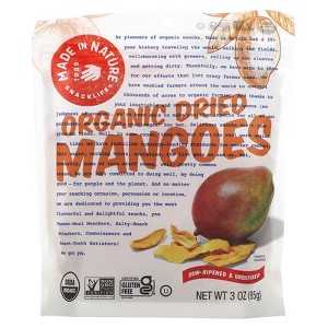 Made in Nature, Organic Dried Mangoes, Sour-Ripened & Unsulfured, 3 oz - 1 of 2