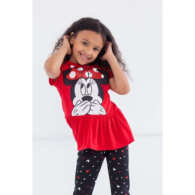 Disney Minnie Mouse Baby Girls T-Shirt and Leggings Outfit Set Infant, 3 of 10