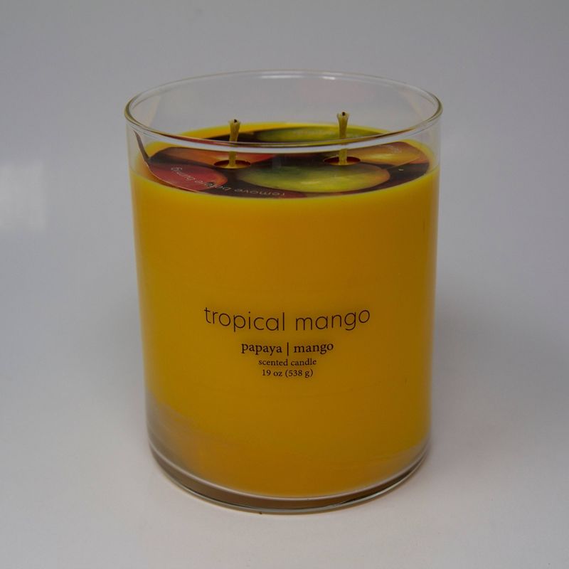 Glass Jar 2-Wick Tropical Mango Candle - Room Essentials™, 1 of 4