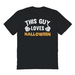Rerun Island Men's This Guy Loves Halloween 2 Halloween Short Sleeve Graphic Cotton T-Shirt - 1 of 2