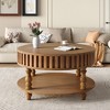 Airsurfer Round Natural Wood Coffee Table Elegant Round Coffee Table with Storage Living Room Centerpiece for Living Room - 4 of 4