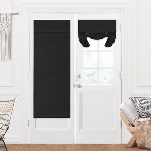 Deconovo Solid Blackout Door Curtain with Velcro, Thermal Insulated Sun Blocking Drapes for Bedroom and Living Room Entryways - 1 of 4