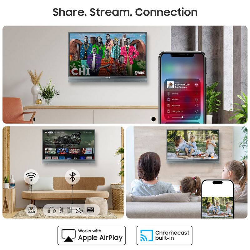 SYLVOX Smart RV TV, 32'' 12 Volt TV for RV Camper, Newest Google TV with Google Assitant App Store Chromecast, 1080P FHD DC/AC Powered Small Smart TV, 5 of 10