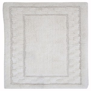 Sculptured Border Soft Plush Cotton Non-Slip Bath Rug Ivory by Castle Hill - 1 of 3