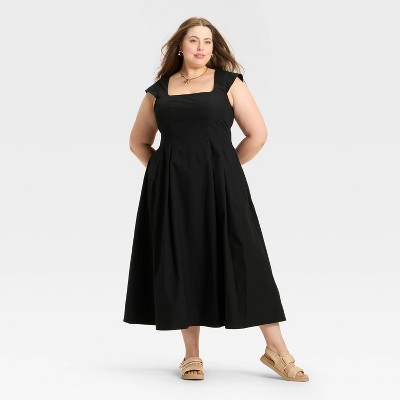 Women's Poplin Midi Dress - A New Day™