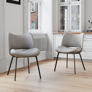Luck Live Farmhouse Gray Dining Chairs, Metal Frame, Modern Kitchen & Dining Room Seating (Set Of 2) - 1 of 4