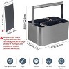 Attop Portable Shower Storage Basket with Handles and Adjustable Dividers for College Dorm, Kitchen, Bathroom Storage Organization Tote, Gray - 3 of 4