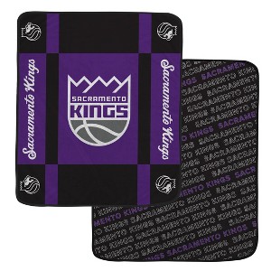 NBA Sacramento Kings 60"x70" Reverse Block Wordmark Double Sided Flannel Fleece Blanket - 1 of 3