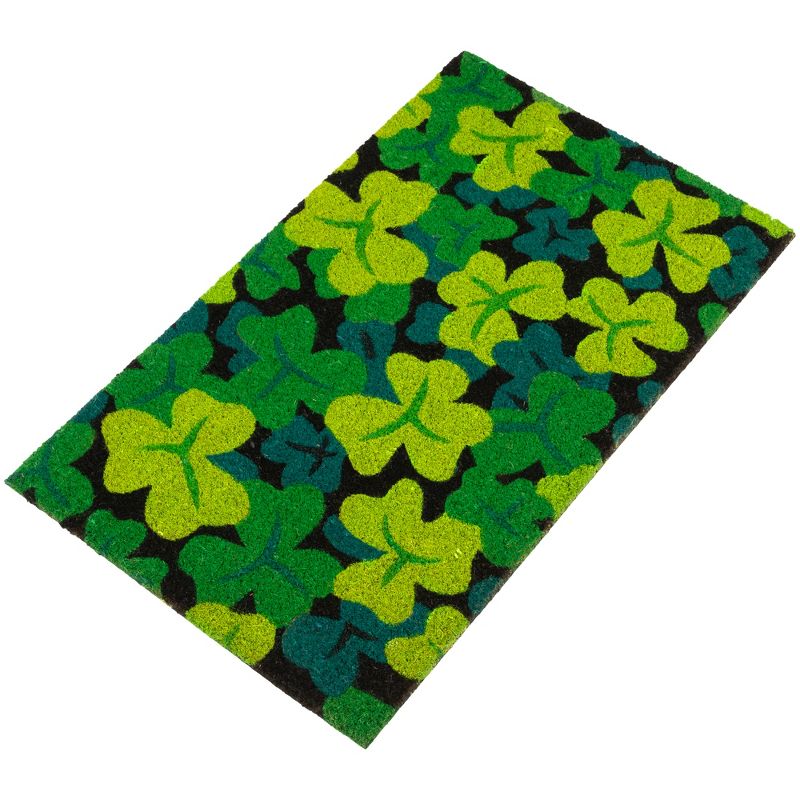 Northlight Black Coir Multicolor Green Shamrock Outdoor Doormat 18" x 30", 4 of 6
