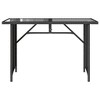 vidaXL Patio Table with Glass Top Black 43.3"x26.8"x27.6" Poly Rattan - 4 of 4