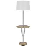 61" Metal Floor Lamp with Wooden Tray Chrome - Cal Lighting