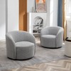 KINWELL 34" Wide Upholstered Swivel Accent Barrel Chair (Set of 2) - 2 of 4