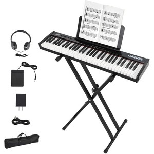 61 Key Portable Electronic Keyboard Piano for Beginners,Complete Set with Stand,Bench,Headphones&Sheet Music Stand,300 Sounds,USB-MIDI,Speakers - 1 of 4