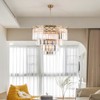 Maxax 31.5" Crystal Chandelier, Modern  Dimmable Iron Frame Ceiling Lighting for Dining Room Living Room Bedroom - 4 of 4