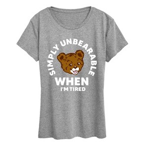 Women's - Instant Message - Tired Simply Unbearable Short Sleeve Graphic T-Shirt - 1 of 4