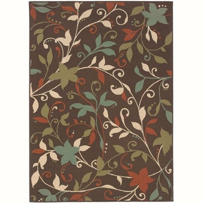 Oriental Weavers Montego 967X6 Brown/ Green Indoor/Outdoor Area Rug - 2'3" x 7'6"