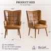 CAVINAS PU Leather Accent Chair with High Backrest and Wooden Leg,Mid-Century Upholstered Living Room Chairs,Reading Chairs for Living Room - 3 of 4