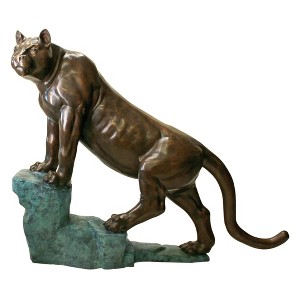 Design Toscano Cougar on a Rock Cast Bronze Garden Statue - 1 of 4
