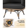 360° Swivel Egg Chair Oversized Patio Rotating Basket Chair Steel Frame and Metal Base Waterproof PE Rattan Lounge Chair for Indoor Black - 4 of 4