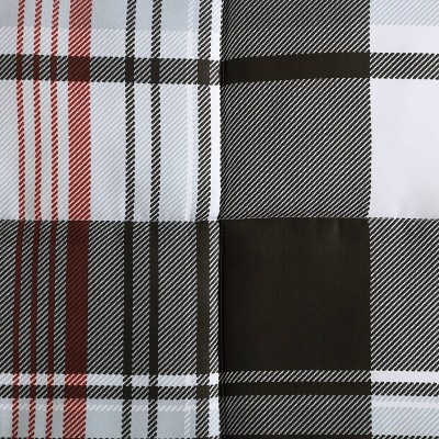 Twin Black Plaid Reversible Down Alternative Comforter Set