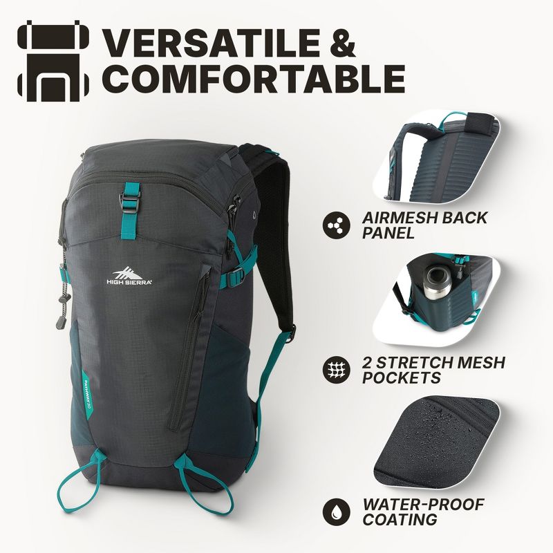 High Sierra Pathway Backpack with Hydration Storage, Sleeve and Multiple Pockets for Hiking, Biking, and Traveling, 2 of 7