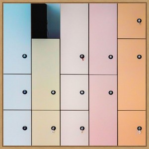 Amanti Art Pastel Lockers by Luc Vangindertael (laGrange) Canvas Wall Art Print Framed 22 x 22-in. - 1 of 4
