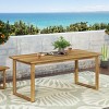 NicBex Outdoor Patio Rectangle Dining Table Acacia Wood Frame Waterproof, 71" W x 34" D x 30" H,Natural - 4 of 4
