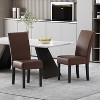 Okak Minimalist Modern Dining Chairs Set of 2, PU Leather Upholstered with Rubberwood Legs Kitchen Side Chairs - 2 of 4