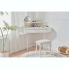 Corner Vanity Desk for Bedroom，with Adjustable Brightness Mirror, Open Storage Shelves, and Space-Saving Design for Bedroom Use - 2 of 4
