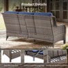Gymojoy 8 Pieces Outdoor 6 Inch Sofa Swivel Chair Ottoman with Fire Pit Table - 4 of 4