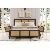 Rattan Bed Frame with Headboard – Rustic Synthetic Rattan, Sturdy Metal Support, Eco-Friendly, Noise-Free, No Box Spring, Easy Assembly - 2 of 4