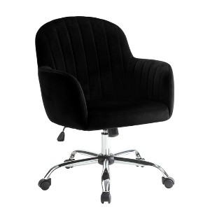 Remy Velvet Like Office Chair Black - miBasics, Galaxy Black