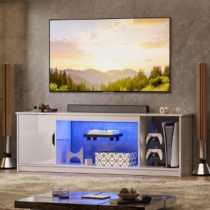 Bestier Modern TV Stand for up to 65" TVs Gaming Entertainment Center with Adjustable Shelves for PS5 - 58 inches - 1 of 4