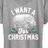 Women's - Instant Message - I Want A Hippopotamus For Christmas Short Sleeve Graphic T-Shirt - 2 of 4