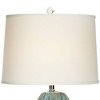 Possini Euro Design Eneya Modern Coastal Table Lamp 31" Tall Ceramic Blue Green Swirl Glaze Neutral Oval Shade for Bedroom Living Room Nightstand Home - 3 of 4