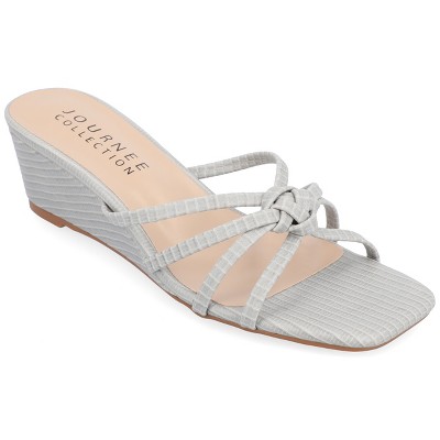Journee Collection Womens Blayke Multi Strap Slip On Wedge Sandals