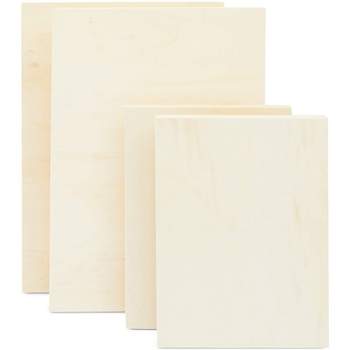 Bright Creations 4 Pack Unfinished Wood Canvas Boards for Painting, Arts and Crafts 12 x 17 and 9 x 12 in