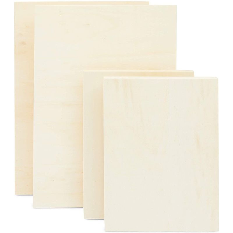 Bright Creations 4 Pack Unfinished Wood Canvas Boards for Painting, Arts and Crafts 12 x 17 and 9 x 12 in, 1 of 10