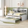 Twin Size Wooden Captain Bed with Built-in Bookshelves,Three Storage Drawers and Trundle - 3 of 4