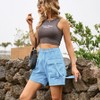 Womens Cargo Denim Shorts Summer Casual Vintage Loose Button Zipper Shorts Pants with Pockets - 4 of 4