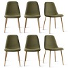 Armless Dining Chair Set Of 6 With Oak Metal Legs,Linen Dining Chair for Dining Room,Kitchen Chair,Farmhouse Funiture-Tanpinhause - 2 of 4