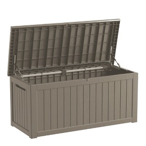 80 Gallon Resin Deck Box, Lockable Waterproof Ourdoor Storage Box for Pool, Patio and Garden - 1 of 4
