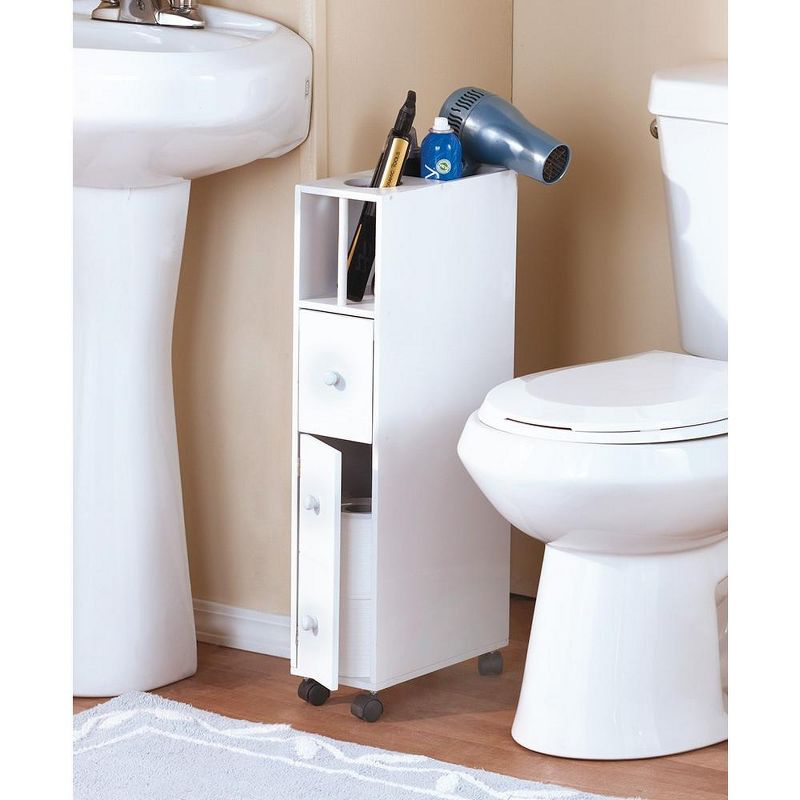 The Lakeside Collection Slender Space-Saving Bathroom Organizer Cabinet with Top Openings, 1 of 2