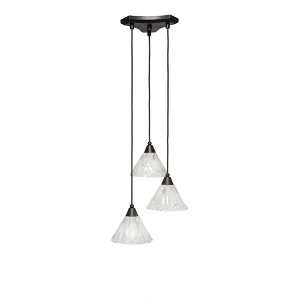 Toltec Lighting Europa 3 - Light Pendant in  Dark Granite with 7" Italian Ice Shade - 1 of 1