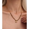 Natural Stone Beaded Necklace for Women - HTUTWOO™ Adjustable Choker with Zirconia Heart Pendant, 18K Gold Plated Jewelry - 2 of 4